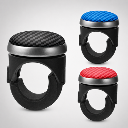 Steering Wheel Spinner – Carbon Fiber Texture, 3 Colors (Blue, Red, Black)