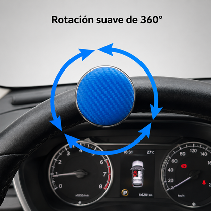 Steering Wheel Spinner – Carbon Fiber Texture, 3 Colors (Blue, Red, Black)