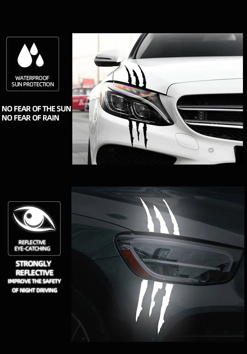 Monster Claw Sticker for Car and Motorcycle | Reflective and Waterproof 40x12cm