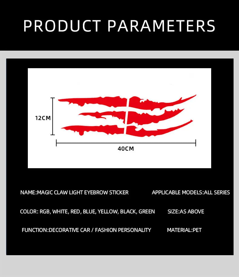 Monster Claw Sticker for Car and Motorcycle | Reflective and Waterproof 40x12cm