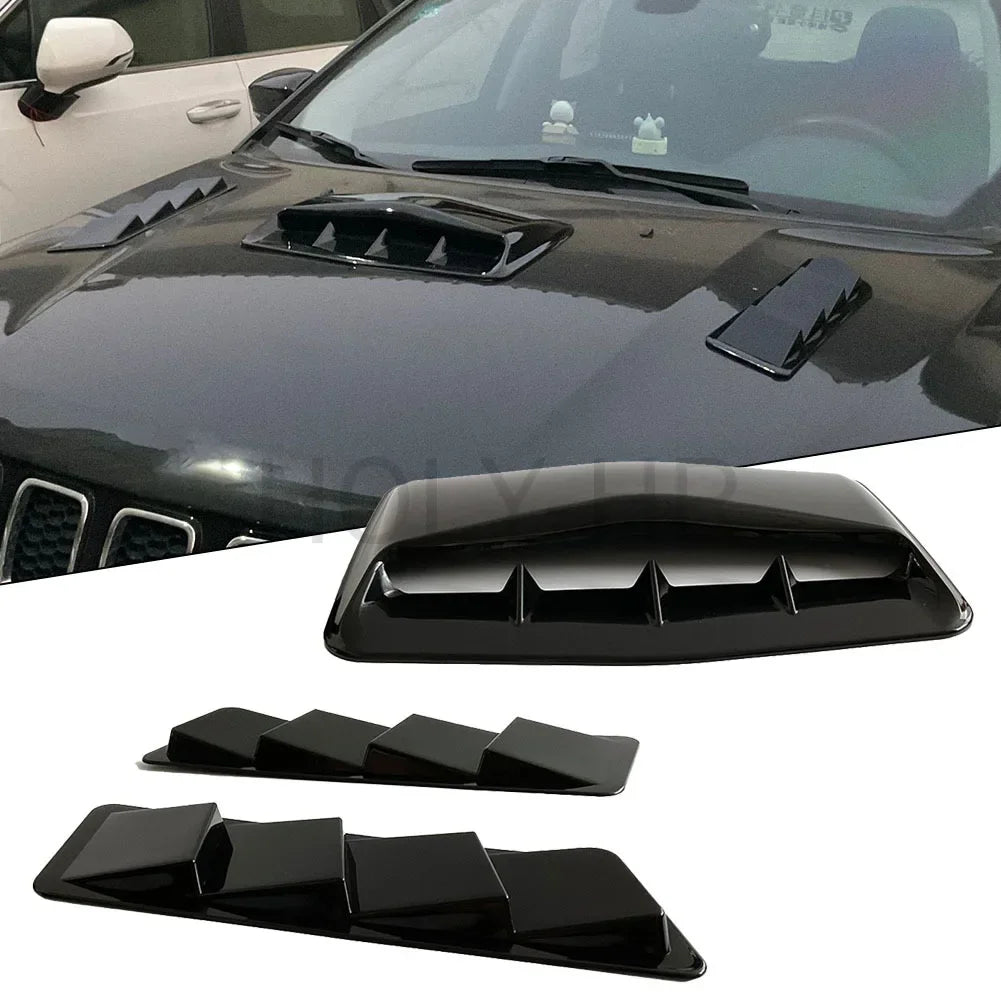 Hood and Side Vent Cover Kit | Universal – Black and Carbon Fiber