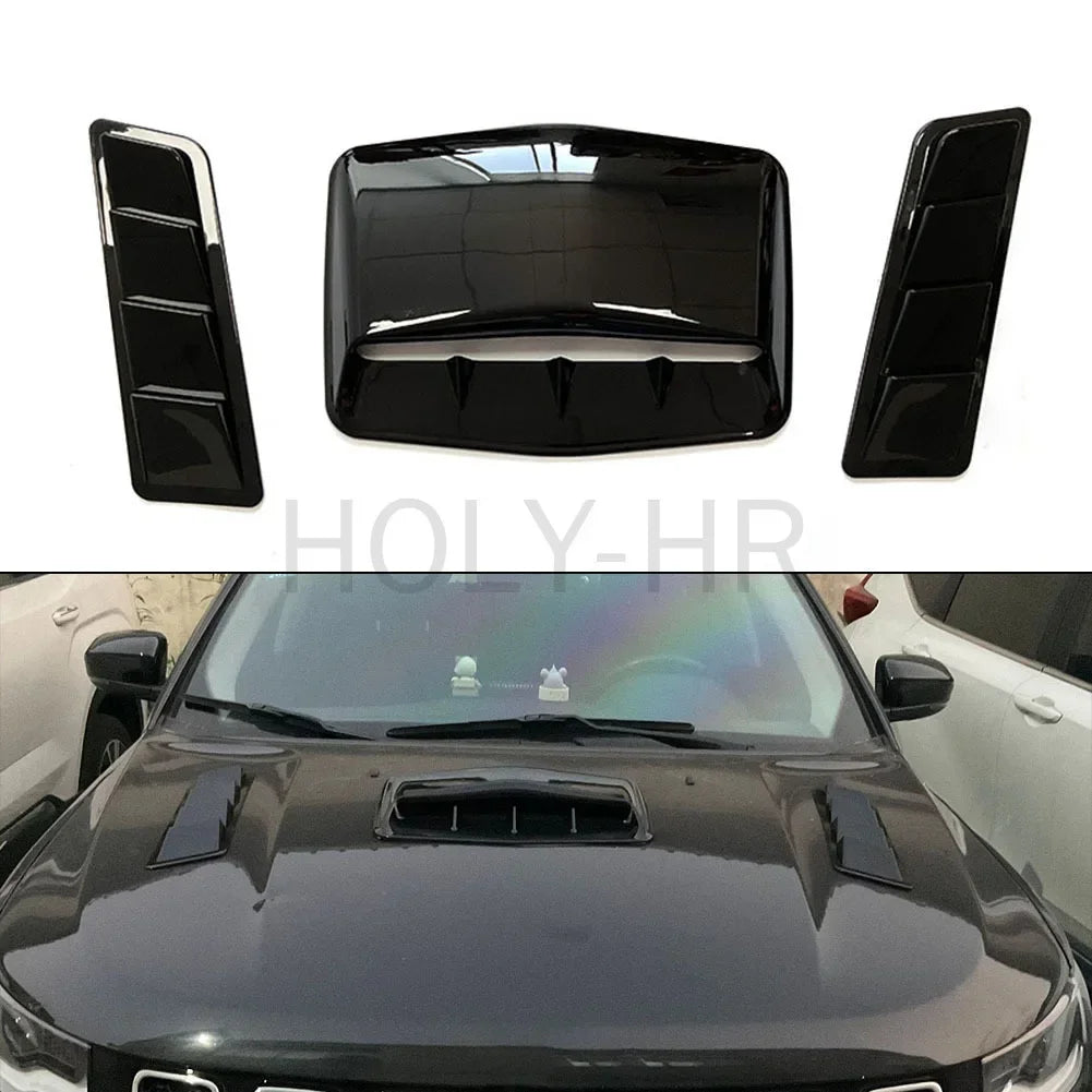 Hood and Side Vent Cover Kit | Universal – Black and Carbon Fiber