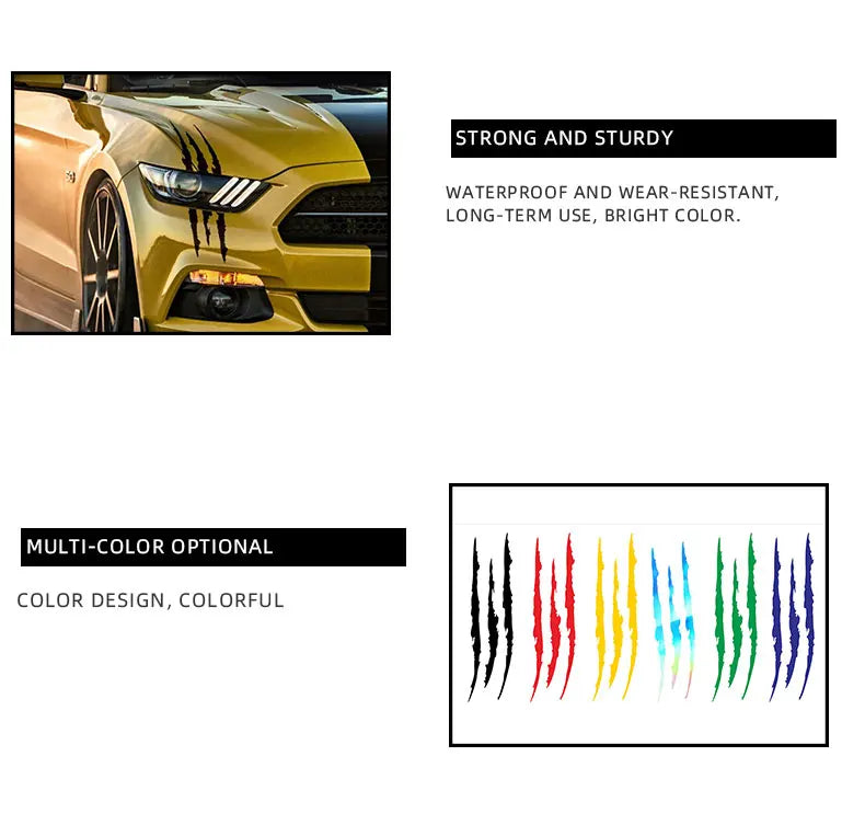 Monster Claw Sticker for Car and Motorcycle | Reflective and Waterproof 40x12cm