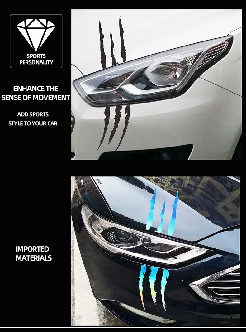 Monster Claw Sticker for Car and Motorcycle | Reflective and Waterproof 40x12cm