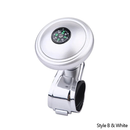 Steering Wheel Spinner Knob with Compass Universal 360 Degree Rotation Metal Power Handle Ball Booster for Car Vehicle Auto
