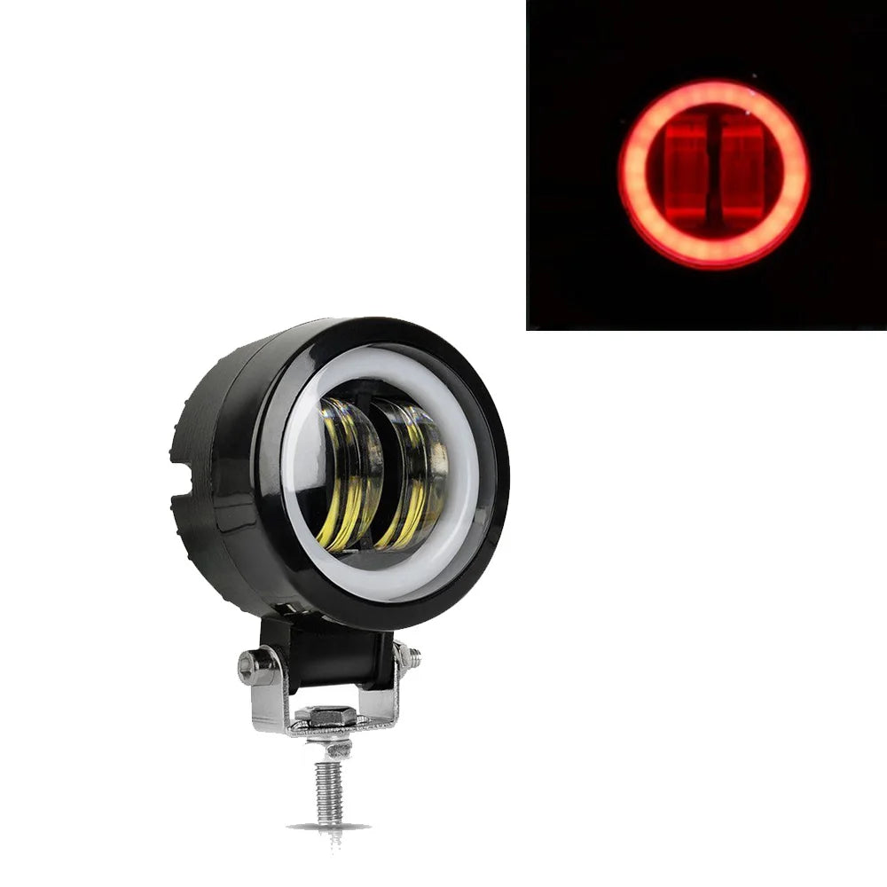 2PCS/1PC 12V-80V Waterproof round Angel Eyes LED Light Portable Spotlights Motorcycle Offroad Truck Driving Car Boat Work Light