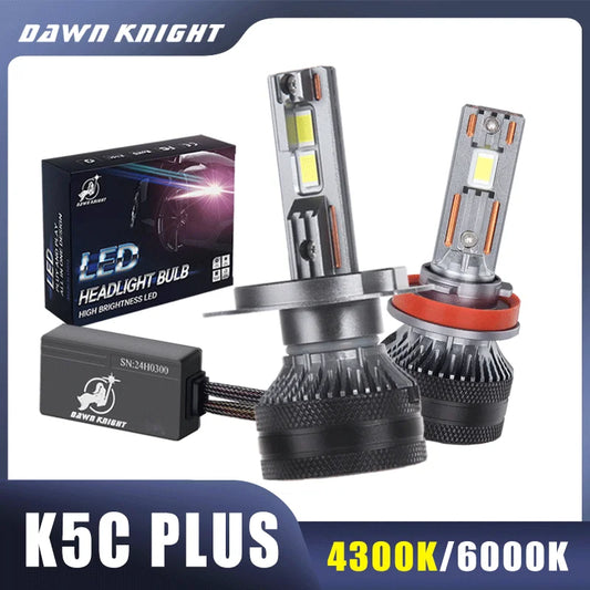 K5C plus 140W H7 H11 H4 H1 Canbus Led Bulbs 4300K LED HB3 9005 HB4 9006 K6C Led Double Copper Tube 12V 2PCS