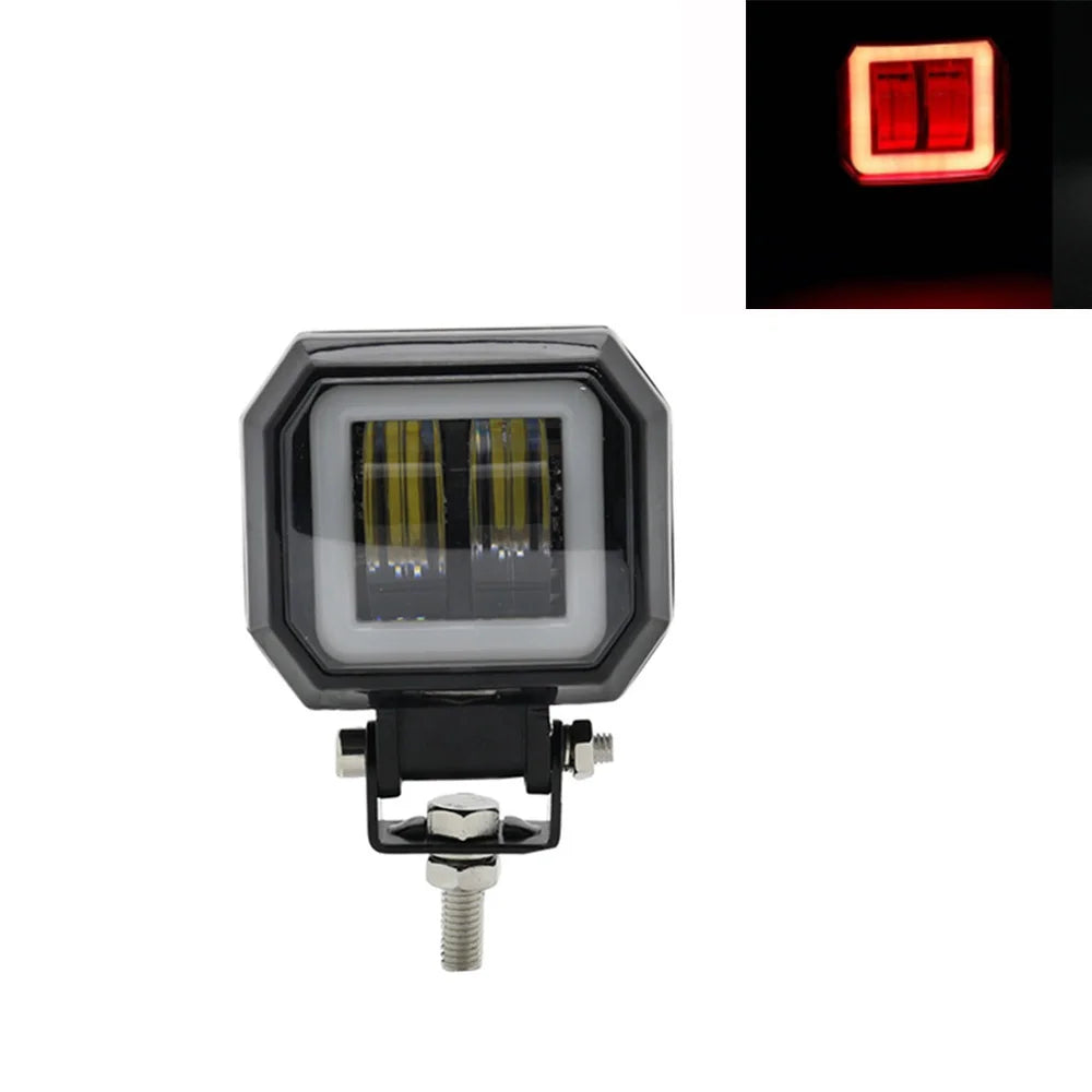 2PCS/1PC 12V-80V Waterproof round Angel Eyes LED Light Portable Spotlights Motorcycle Offroad Truck Driving Car Boat Work Light
