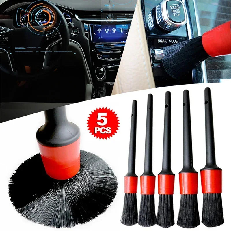 5PCS Car Detailing Brushes Clean Seat Detail Brush Car Wash Slit Brush for Cleaning Car Interior&Exterior