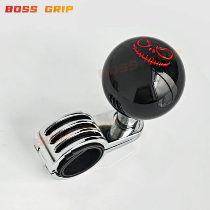 JDM Funny Face Acrylic Universal Steering Wheel Power Assister Spinner Knob Ball Car Accessories
