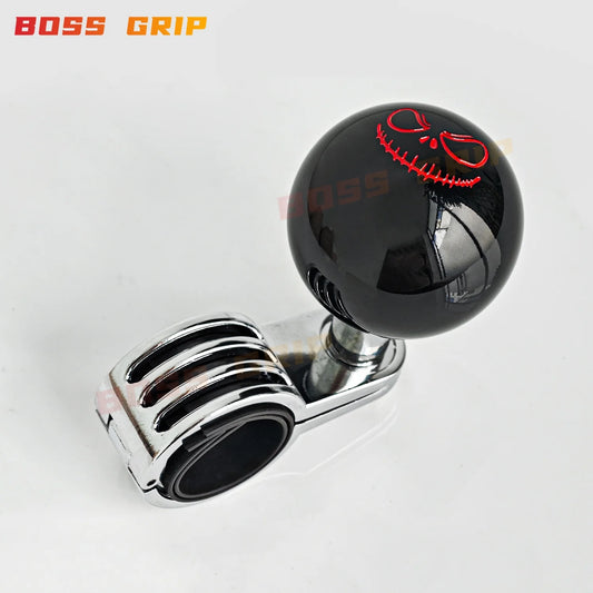 JDM Funny Face Acrylic Universal Steering Wheel Power Assister Spinner Knob Ball Car Accessories