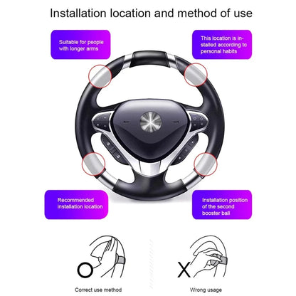 One Hand Steering Wheel Spinner Knob Turning Assist Grip Hand Control Helper Auxiliary Booster for Driving Car Accessories