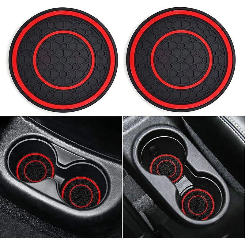 2Pcs round Silicone Car Cup Holder Coaster anti Slip Waterproof Cup Mat Universal Vehicle Interior Protective Cup Holder Pad
