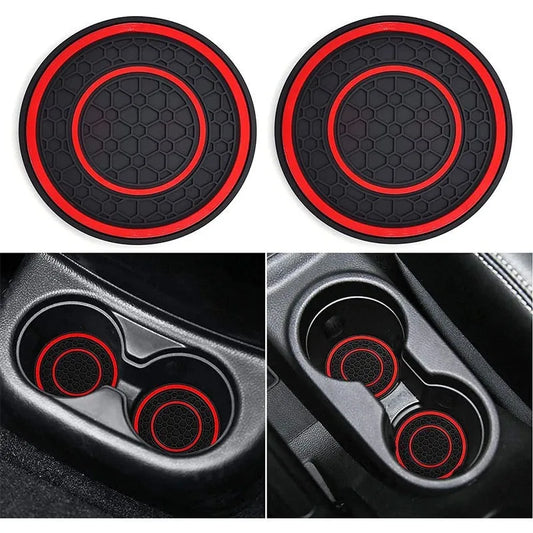 2Pcs round Silicone Car Cup Holder Coaster anti Slip Waterproof Cup Mat Universal Vehicle Interior Protective Cup Holder Pad