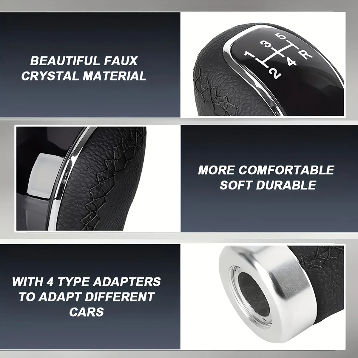 Universal 5 Speed Gear Shift Knob Shifter Lever Handle Stick PU Leather Auto Accessories for All Manual Car Factory Price