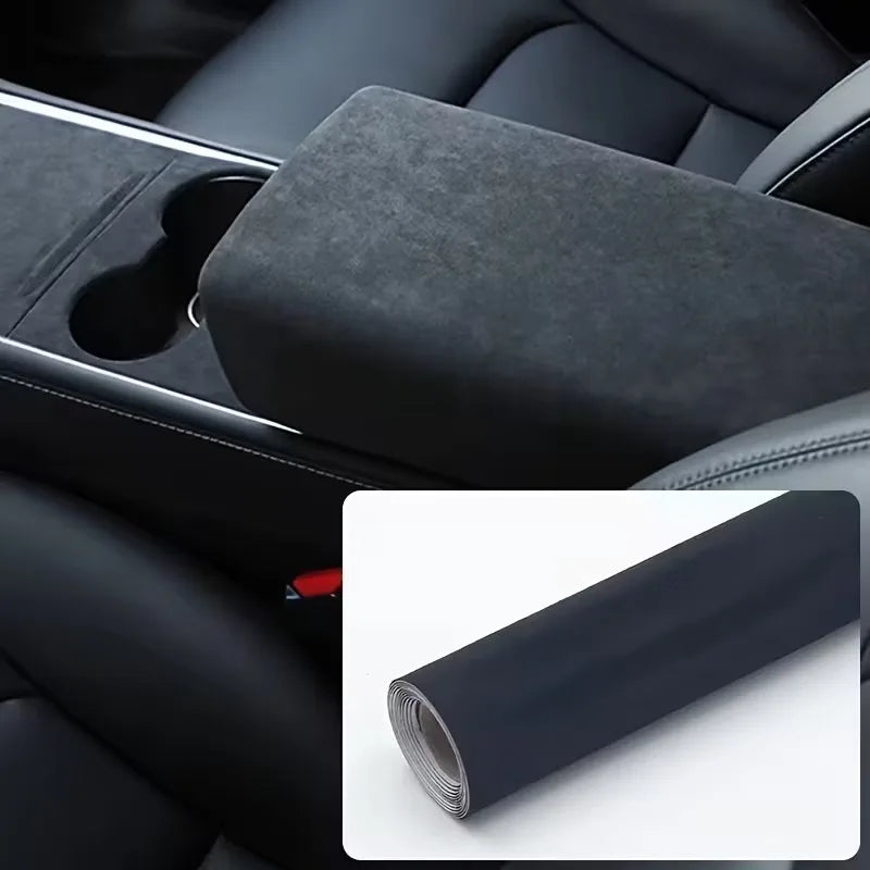 30X100Cm Black Suede Fabric Self-Adhesive Adhesive Cloth for Car Interior Modification Door Panel Workbench DIY Supply