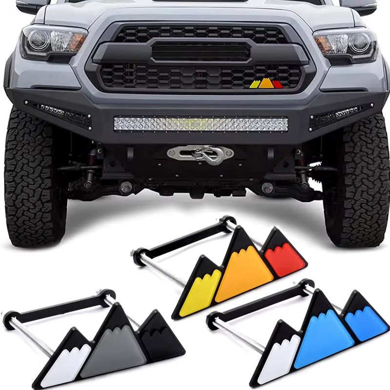 3 Colors Grille Badge Emblem Logo for Toyota Tacoma Tundra 4Runner TRD Highlande Rav4 CHR Strip Air Inlet Auto Car Accessories