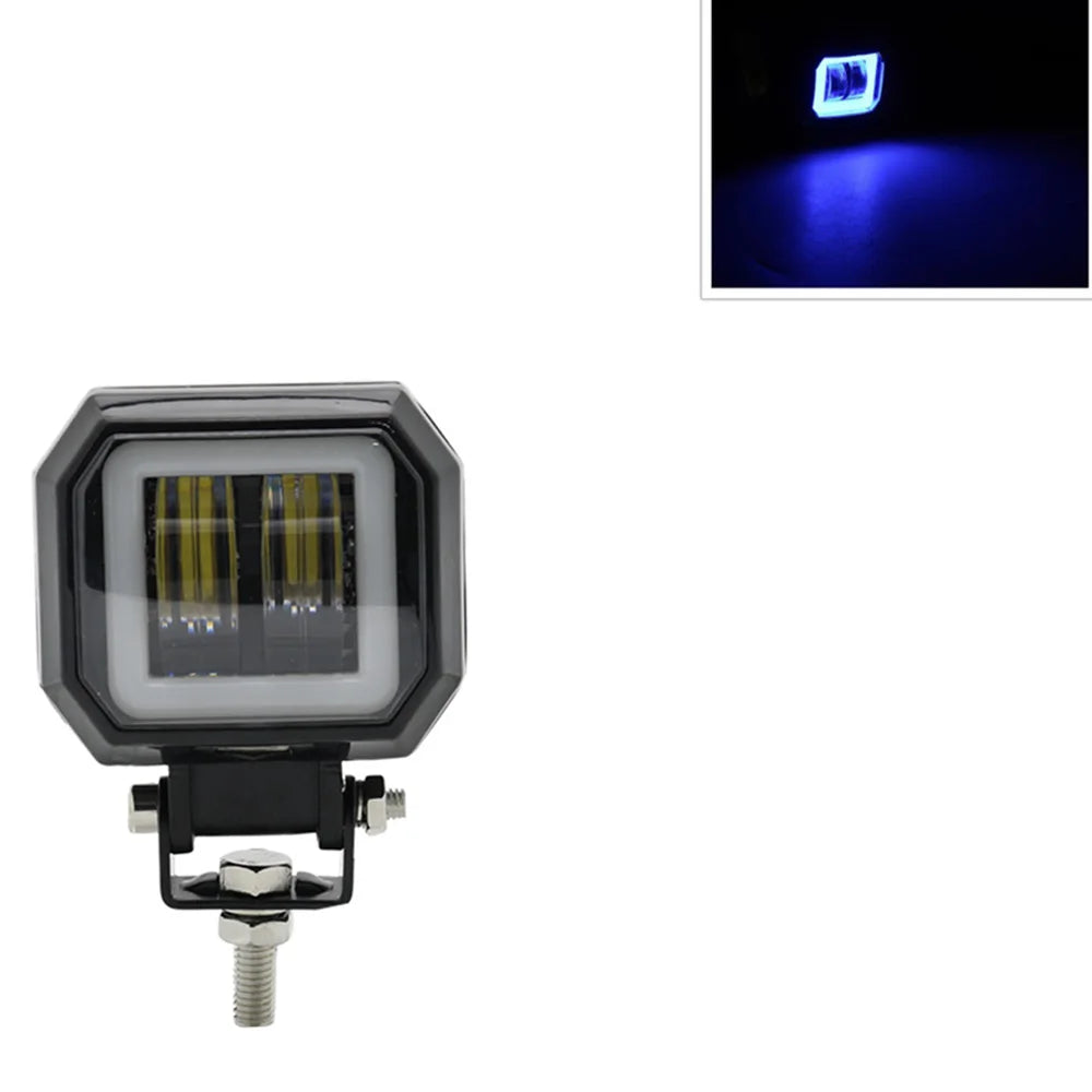 2PCS/1PC 12V-80V Waterproof round Angel Eyes LED Light Portable Spotlights Motorcycle Offroad Truck Driving Car Boat Work Light