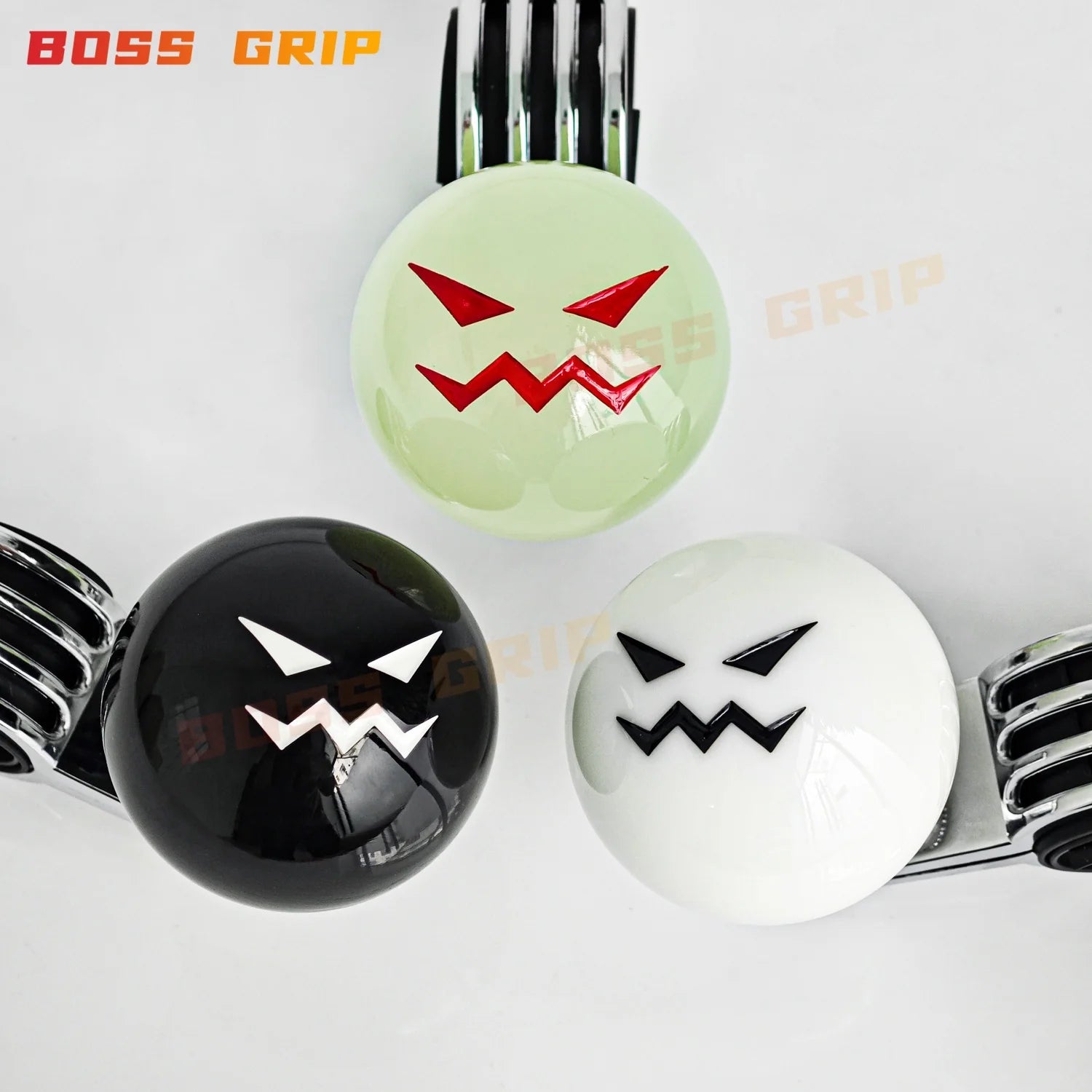 JDM Funny Face Acrylic Universal Steering Wheel Power Assister Spinner Knob Ball Car Accessories
