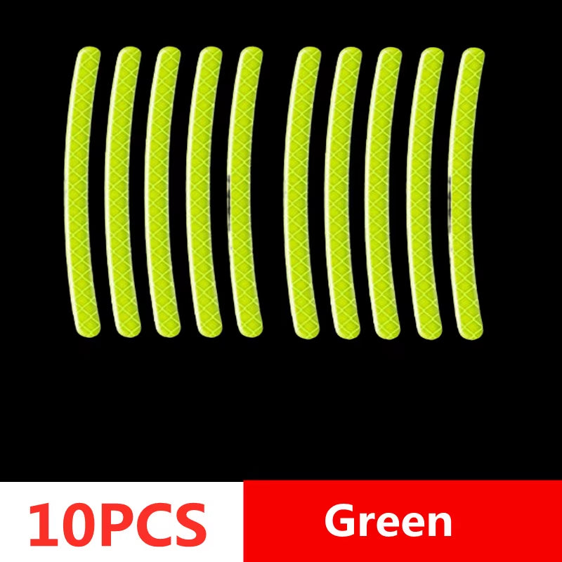 Car Wheel Hub Reflective Stripes Door Handle Safety Warning Sticker Car Rear Warning Tape Automobile Sticker Exterior Accessorie