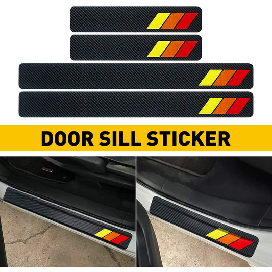 Tri-Color Car Stickers for Toyota RAV4 Tacoma Camry Sequoia Tundra Highlander Accessories Door Sill Protector Plate Panel Cover