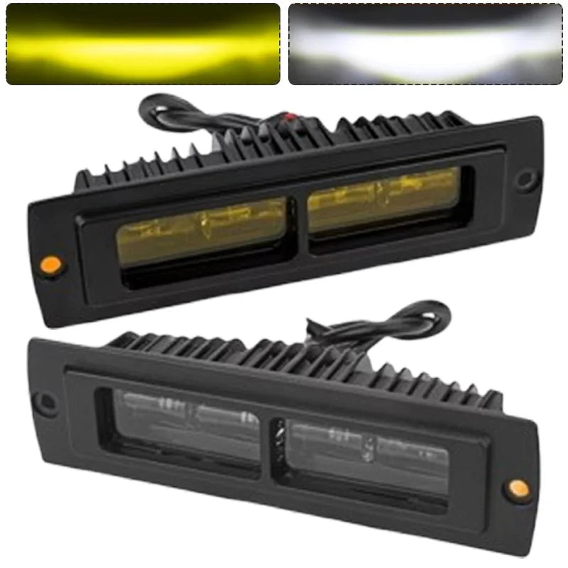 6D Lens Flush Mount Reverse Light 7 Inch LED Work Light Bar White Yellow Driving Fog Lamp for Truck Trailer Camper Van 4X4 SUV
