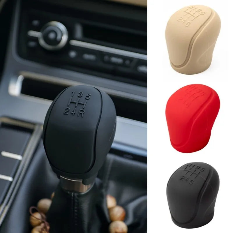 Car Silicone Gear Shift Knob Cover Gear Shift Non-Slip Grip Handle Protective Covers Manual 5 6-Speed Car Interior Accessories