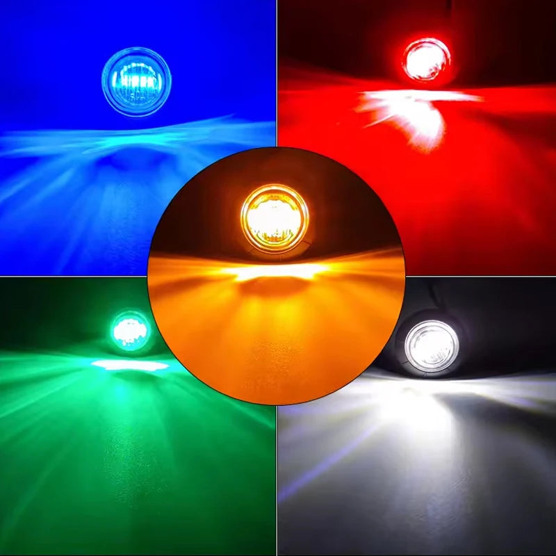 12V 24V LED Side round Marker Lights Indicator Lights Waterproof LED for Truck Trailer Boat Turn Signal Lamp