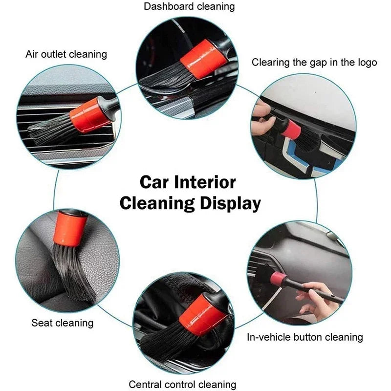 5PCS Car Detailing Brushes Clean Seat Detail Brush Car Wash Slit Brush for Cleaning Car Interior&Exterior
