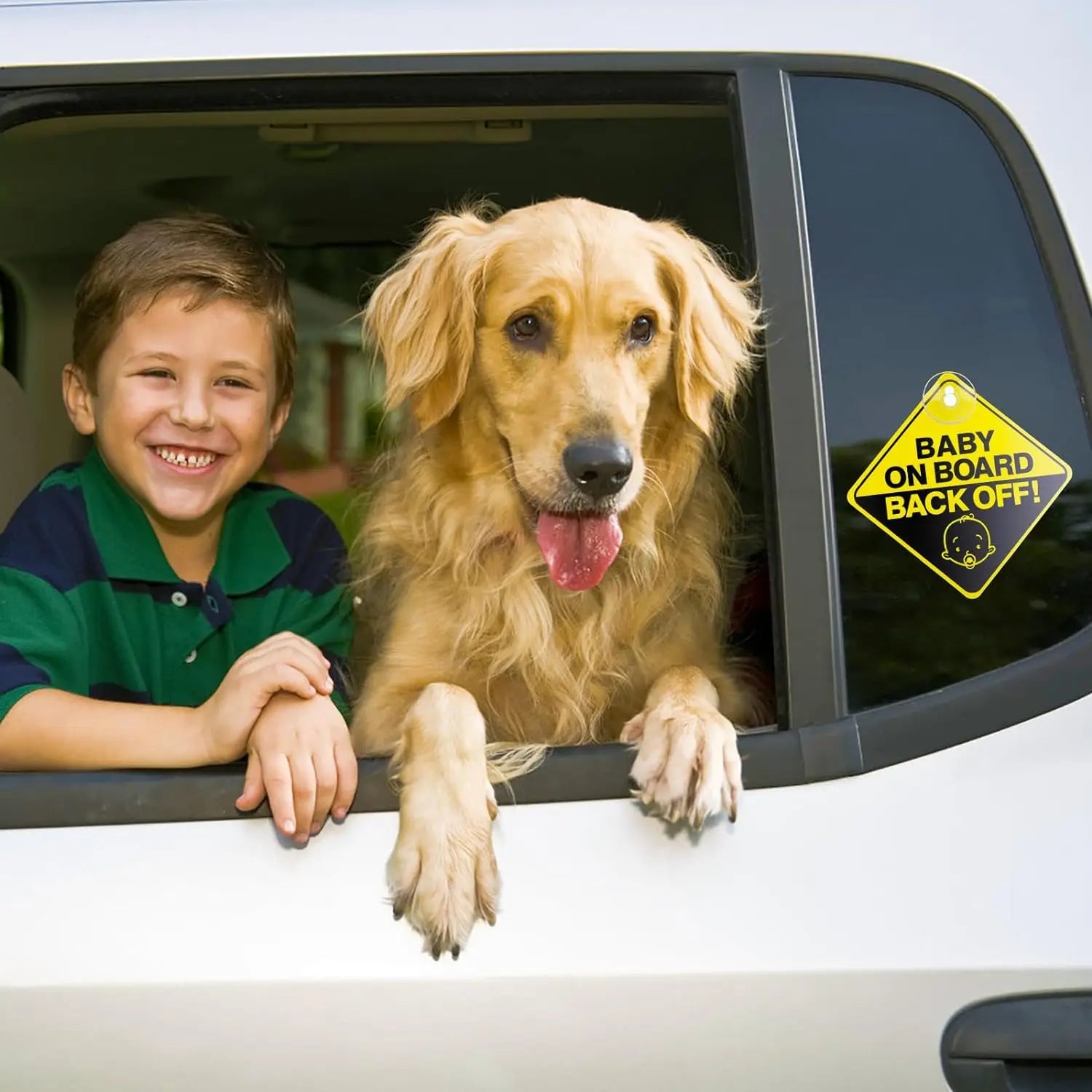 Baby on Board Warning Signs with Suction Cups for Car Window Waterproof Sunproof Durable and Strong Safety Warning Car Sticker