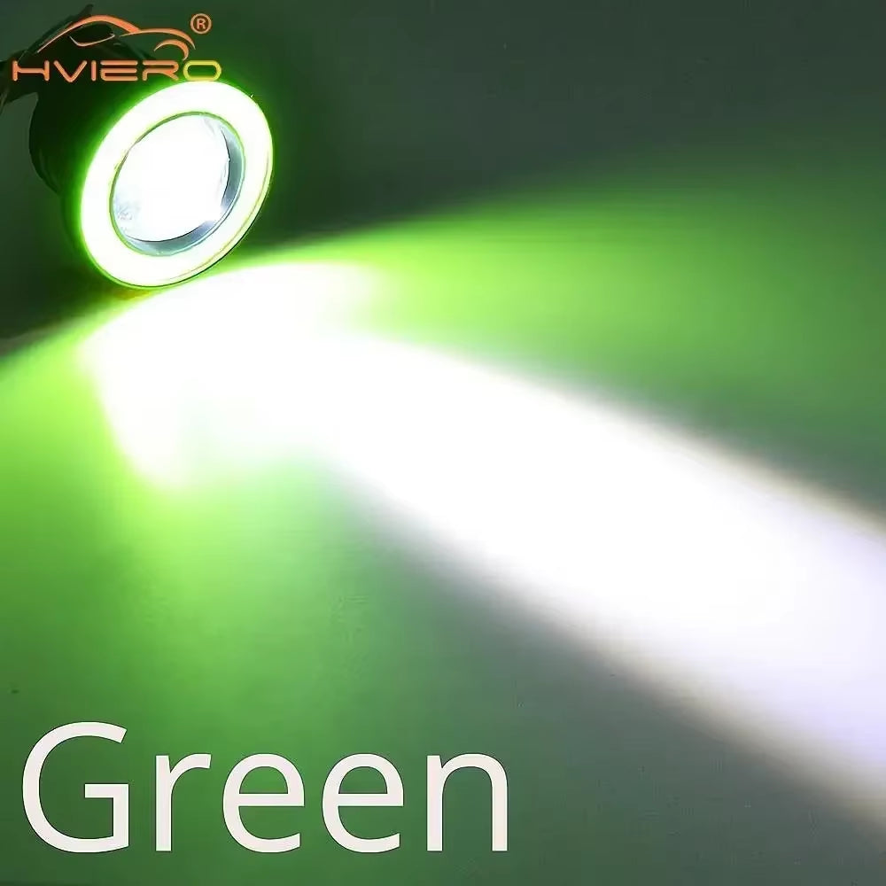 2Pcs Auto 30W Car Driving DRL Fog Lights COB Angel Eye 64/76/89Mm Ambient Lamps Waterproof Daytime Running Bulb Headlight DC 12V