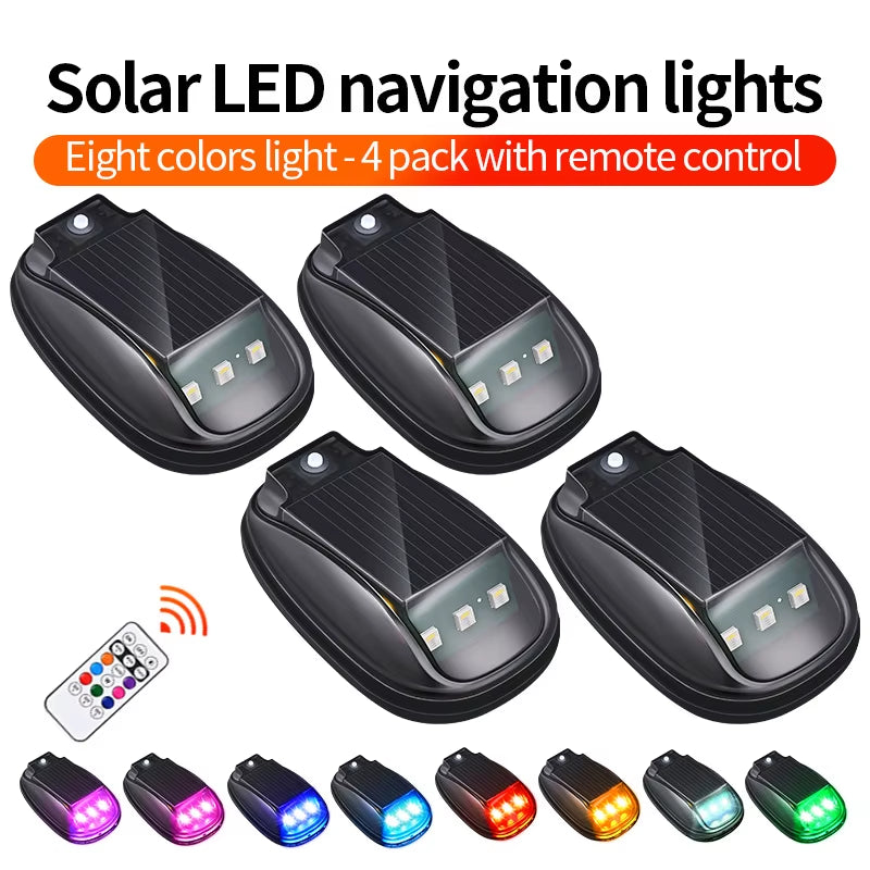 RGB Led Strobe Lights Solar Powered Aircraft Airplane Helicopter Warning Lights Wireless Light LED Flash for Car Motorcycle