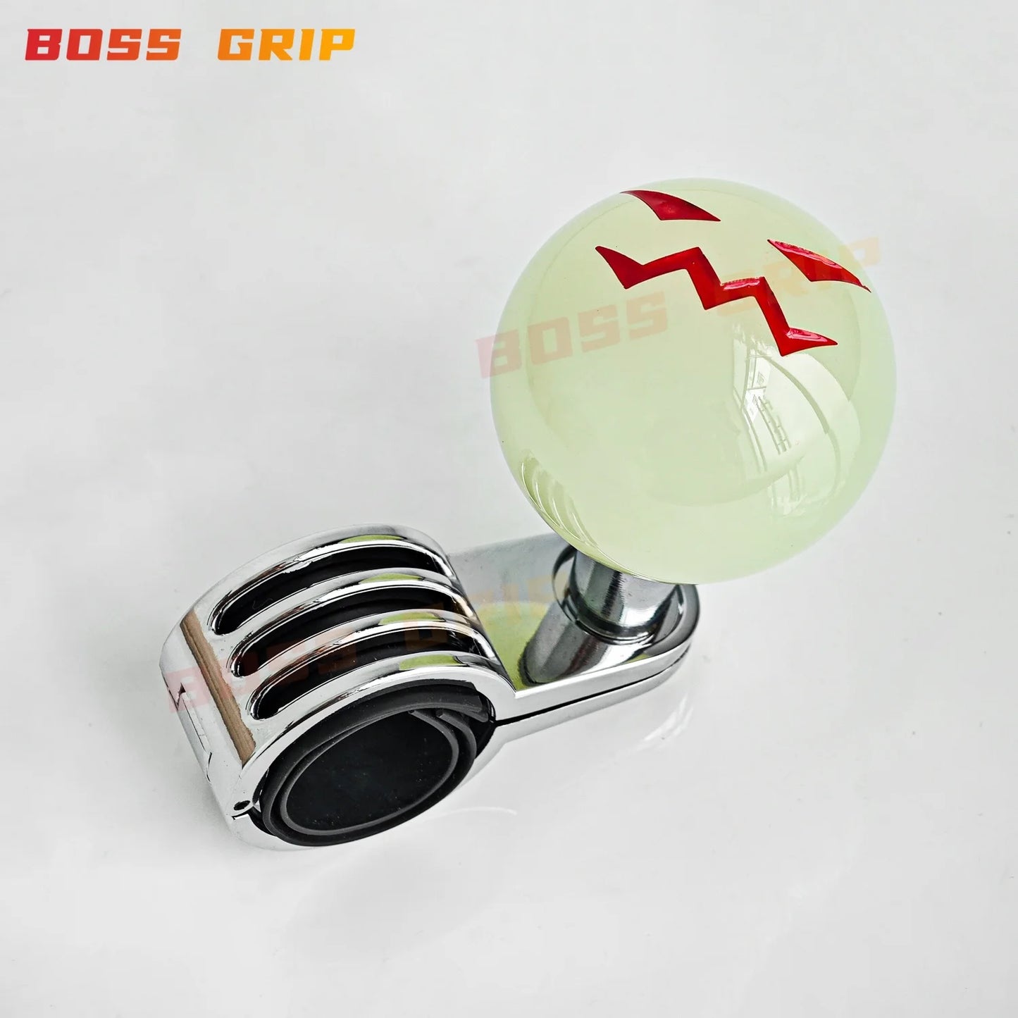 JDM Funny Face Acrylic Universal Steering Wheel Power Assister Spinner Knob Ball Car Accessories