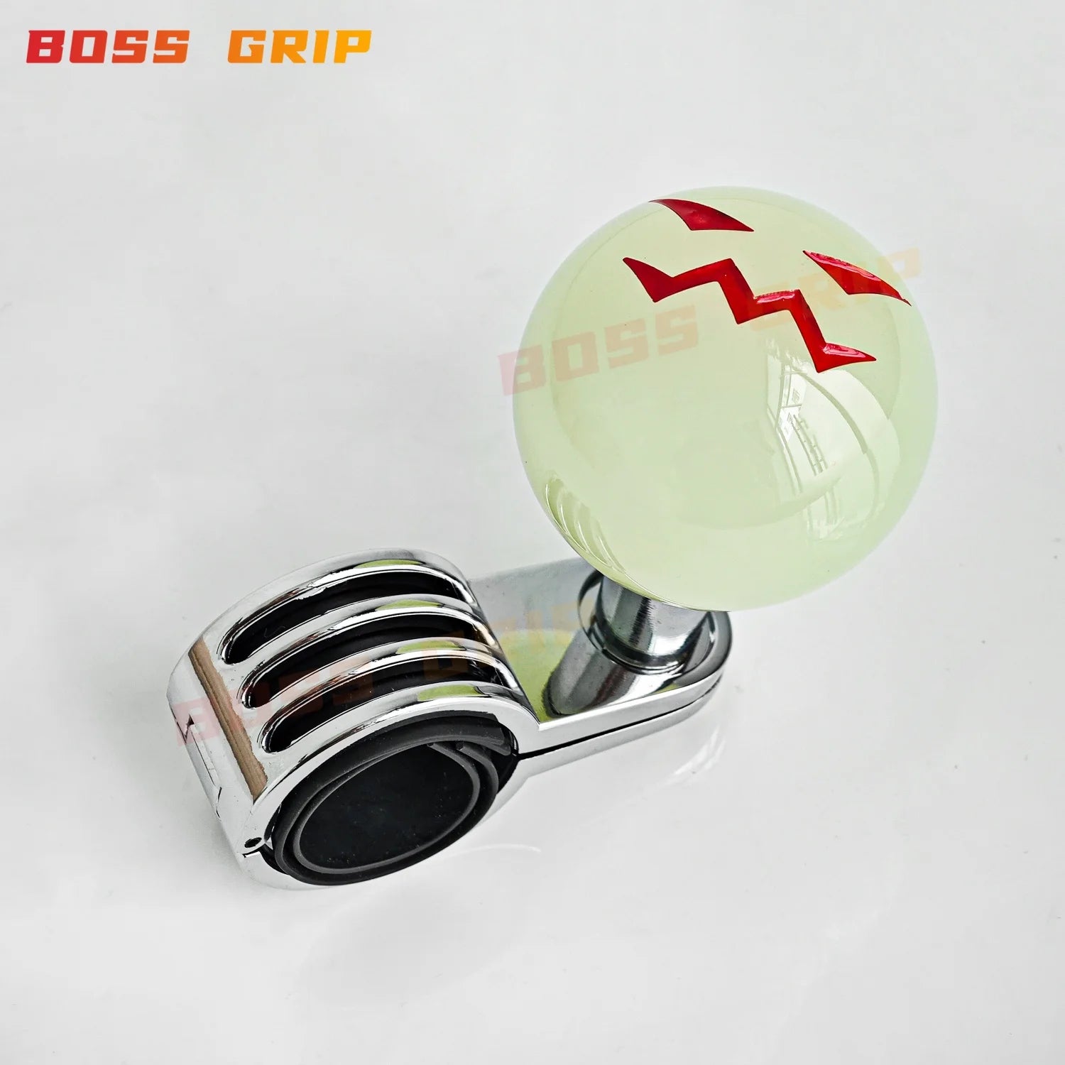 JDM Funny Face Acrylic Universal Steering Wheel Power Assister Spinner Knob Ball Car Accessories
