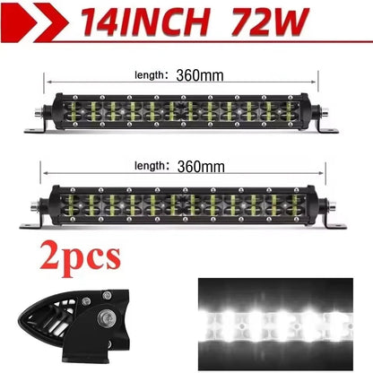 6D Lens Ultra Strip LED Light Bar 8" 14" 20" Inch Driving Fog Lamp Work Light 4X4 Led Bar for Motorcycle Offroad SUV ATV Tractor