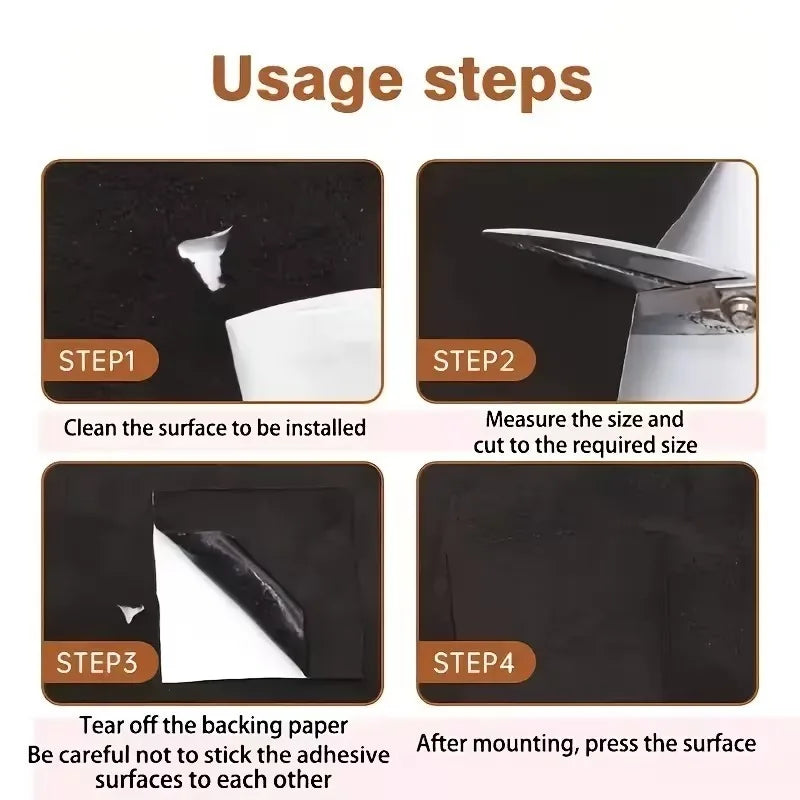 30X100Cm Black Suede Fabric Self-Adhesive Adhesive Cloth for Car Interior Modification Door Panel Workbench DIY Supply