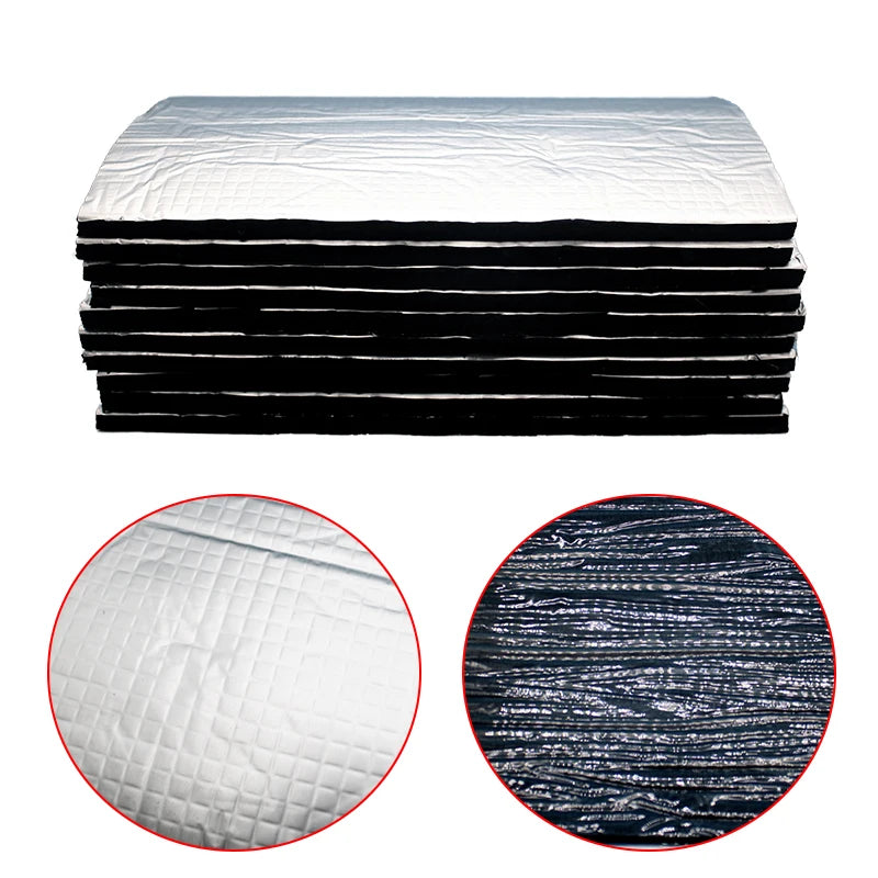 New 10Pcs 10Mm Sound Deadener Heat Insulation Mat for Car Van Sound Proofing Deadening Auto Hood Engine Noise Insulation Mat
