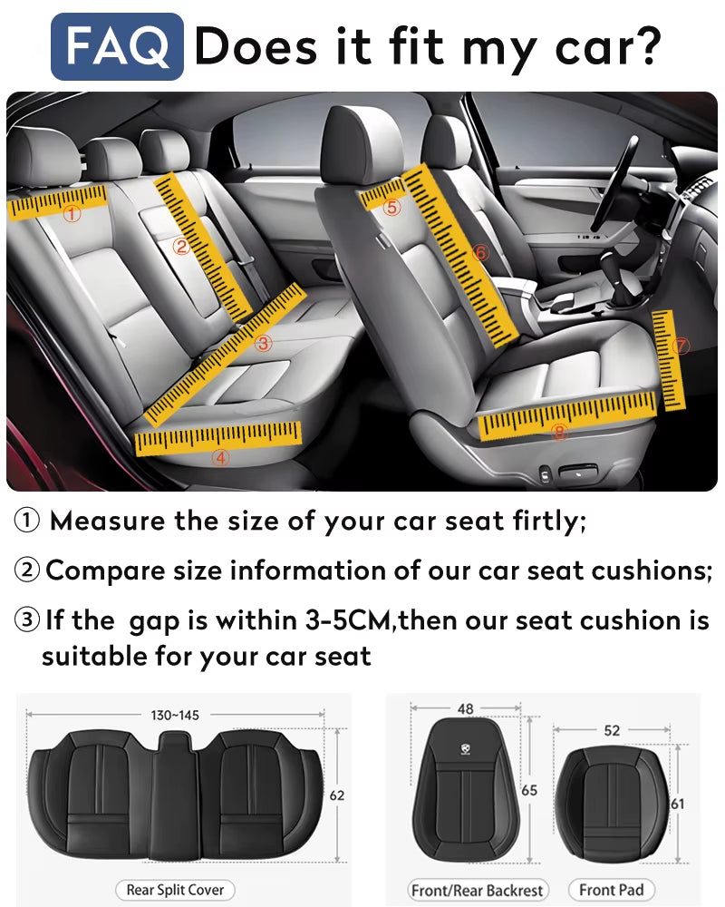 Nappa Leather Car Seat Cover Surround Bottom Car Seat Cover Full Set Durable Car Seat Protection Cushion Car Accessories