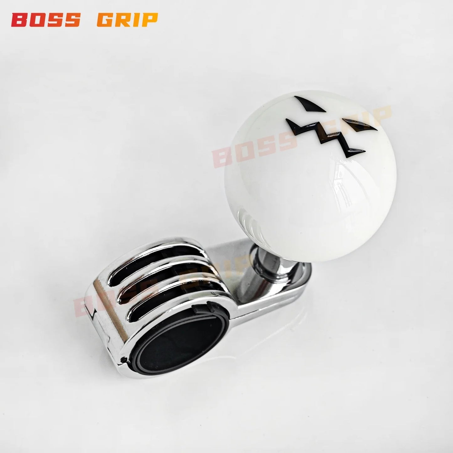 JDM Funny Face Acrylic Universal Steering Wheel Power Assister Spinner Knob Ball Car Accessories