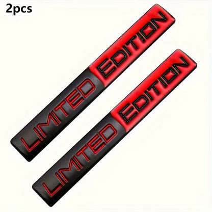 2PCS Limited Edition Emblem 3D Metal Badges Decal Sticker Auto Racing Sport Emblem for Rear Trunk Side Fender Car Motorcycle