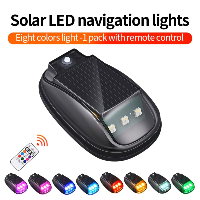 RGB Led Strobe Lights Solar Powered Aircraft Airplane Helicopter Warning Lights Wireless Light LED Flash for Car Motorcycle