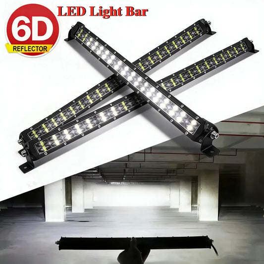 6D Lens Ultra Strip LED Light Bar 8" 14" 20" Inch Driving Fog Lamp Work Light 4X4 Led Bar for Motorcycle Offroad SUV ATV Tractor