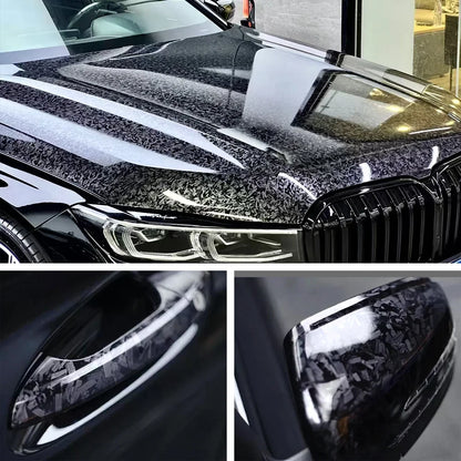 Glossy Laser Forged Carbon Fiber Vinyl Wrap Self Adhesive Car Sticker Waterproof Auto Glossy Vinyl Carbon Film for Car Decal